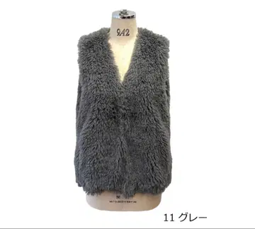 아얀 ayane 푸들 퍼 베스트 그레이