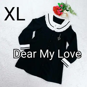 DEAR MY LOVE 원피스 XL 세일러 블랙 화이트 크로스