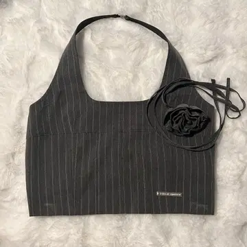 Prank Project 플라워 초커 스트라이프 홀터 상의