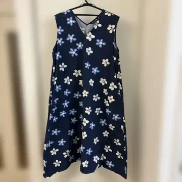 marimekko 꽃무늬 슬리브리스 원피스 XXL