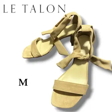 새상품급 르탈론 펌프스 오픈토 M 앵클 리본 스웨이드 와이드 힐