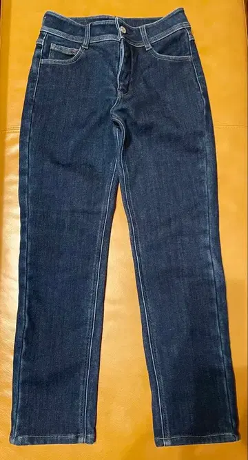 EDWIN 여성용 밑위 깊은 루즈 스트레이트 안감 플리스 웜 팬츠