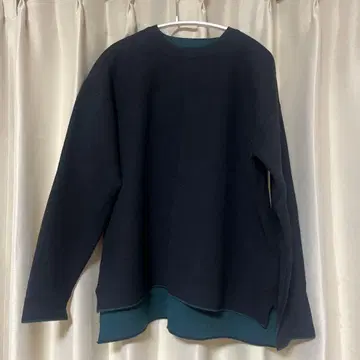 BEAMS HEART 다크 네이비 긴팔 니트