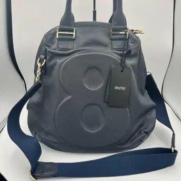 MUTA No.8 2way 가죽 백 네이비