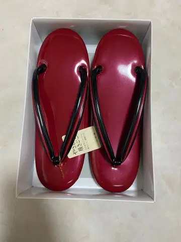 기모노용 조리 L 사이즈 (빨간색 X 블랙)