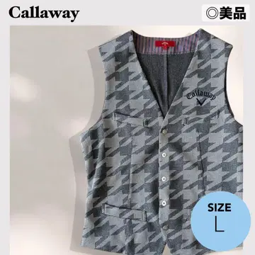 새상품급 Callaway 하운드투스 패턴 골프 베스트 L 캘러웨이 라운드