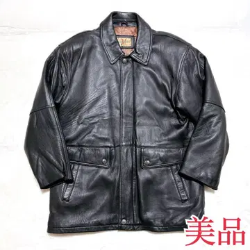 새상품급 램 가죽 코트 페이즐리 무늬 한국제 GRIBBLE 지퍼 블랙