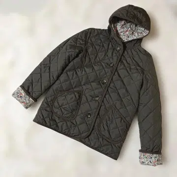 afternoon tea 리버티 패턴 퀼팅 자켓 후드 부착 M