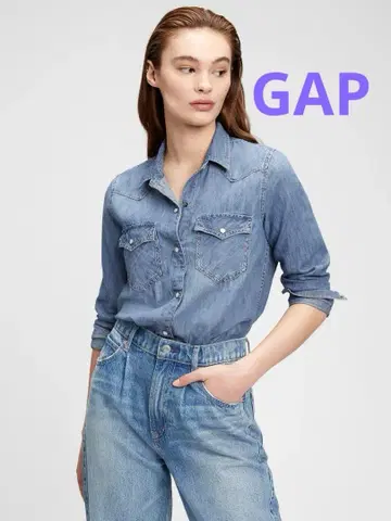 [ GAP ] 워시웰 핏 데님 웨스턴 셔츠 239372