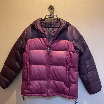 후드 부착 퍼플 다운 자켓