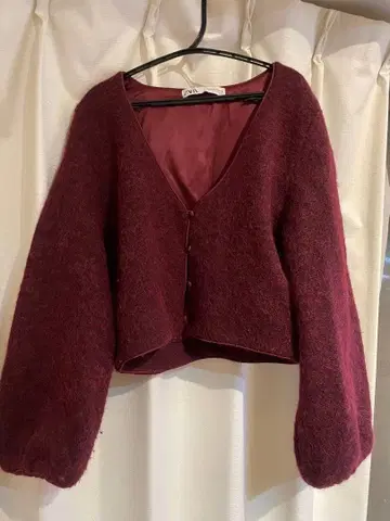 ZARA 버건디 긴팔 가디건