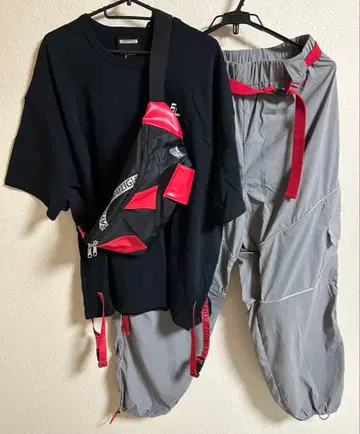 샤니마스 스트레이라이트 T셔츠 카고 팬츠 바디백 세트