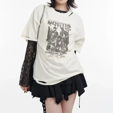 jouetie 그런지 그래픽 T셔츠