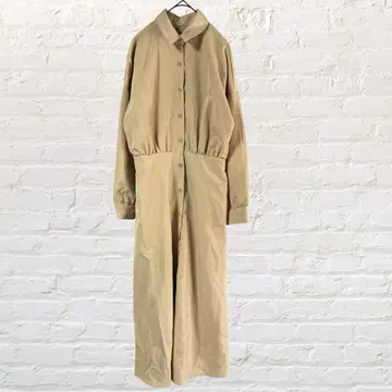 11936 긴팔 롱 셔츠 원피스 브라운 S 작은 사이즈 구제 의류