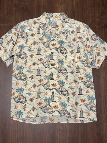 AVANTI 하와이안 셔츠 M 사이즈 크림색