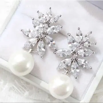 STELLA BRIDAL 펄 크리스탈 귀찌 스텔라 브라이덜