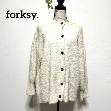 forksy. 아이보리 모코모코 가디건 울 혼방