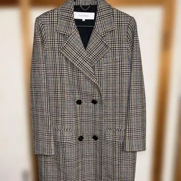 J & M DAVIDSON 체크 무늬 롱 코트 사이즈 6