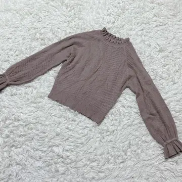 [ c6624 ] GRL 니트 스웨터 긴팔 리브 프릴넥