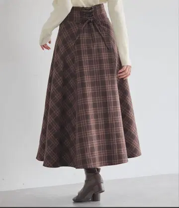 백 레이스업 스커트