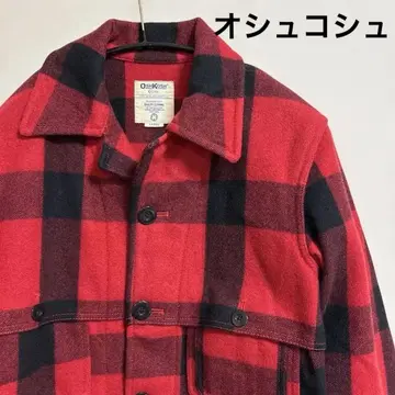 오슈코시 매키노 크루 항해 자켓 L 빨간색 체크