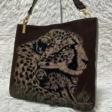 이타리야 이탈리아 원 숄더백 애니멀 레오파드 브라운