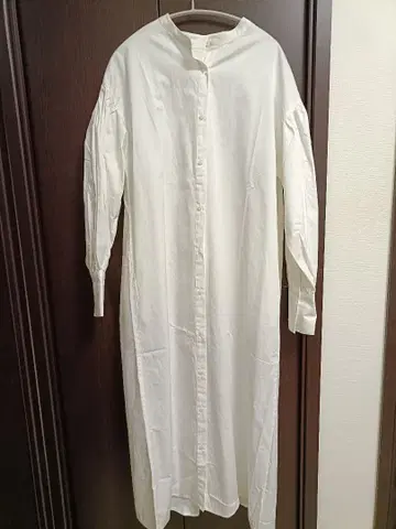 stk 벌룬 슬리브 셔츠 원피스