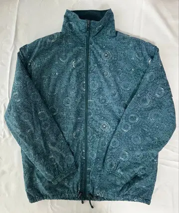 나일론 자켓 블루 계열 꽃무늬 올 패턴 빈티지