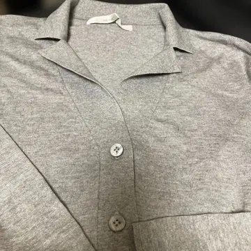 실크 캐시미어 PLATINUMmei-mei 그레이 카라 부착 가디건 자켓