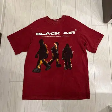 한국 BLACK AIR 그래픽T셔츠 L 레드