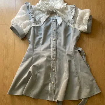 시크릿허니 소매 레이스 볼레로풍 반팔 셋업