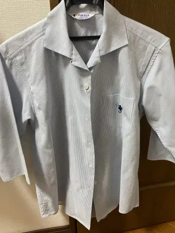FUKUZO 스트라이프 7부 소매 셔츠
