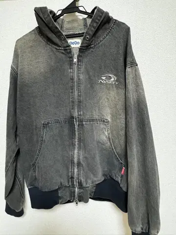 9090 Heisei Logmo Denim Zip Hoodi M