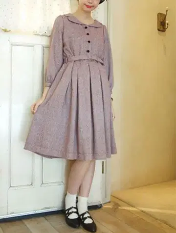 [ 미사용 새상품 ] 헤링본 핏 and 플레어 원피스