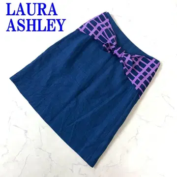 로라 애슐리 스커트 블루 파랑 린넨 100% 0 C3682