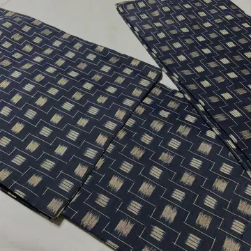 직물 기모노 이중 기모노 네이비 바치카라