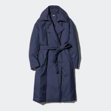 2024년 완판 다운 벨티드 롱 코트 (M) 유니클로 네이비 레어