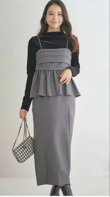 키지마 아스카 콜라보 도킹 뷔스티에 원피스 x 이너 세트