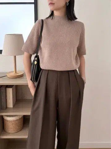 [택 포함 새상품] gemeil 제밀 하이넥 리브 니트