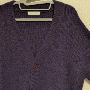 어반 리서치 퍼플 V넥 니트 가디건