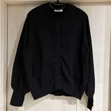 노카라 벌룬 소매 자켓 블랙 L 사이즈