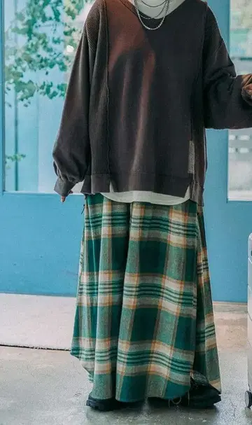 니코앤드 MisayoWAY 체크 스커트 L