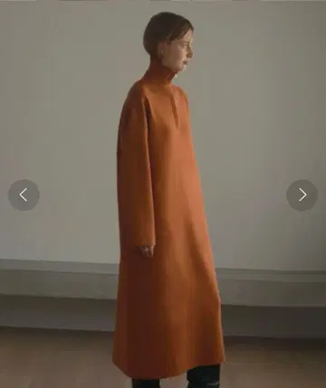 manof 오렌지 하프 지퍼 니트 원피스