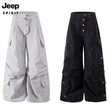 jeep 인조 가죽 팬츠 와이드 팬츠 스트릿 트랙 팬츠