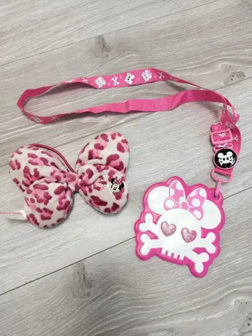 디즈니 머리끈 표범 무늬 미니 패스 케이스