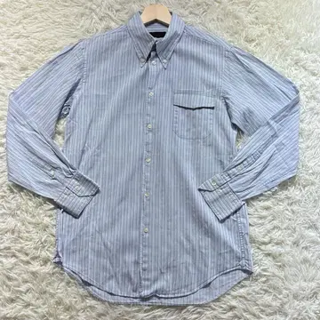 꼼사데모드 긴팔 셔츠 버튼 다운 파랑 스트라이프 남성용