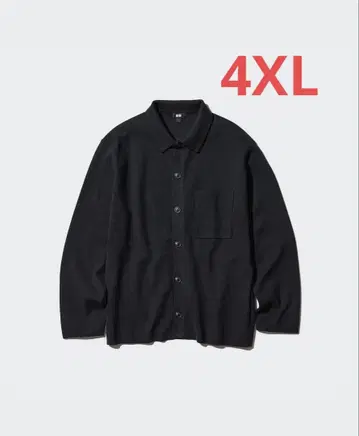 유니클로 밀라노 리브 셔츠 가디건 블랙 4XL 단종 컬러
