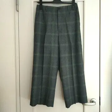 UNTITLED 체크 무늬 크롭 와이드 팬츠 M 사이즈