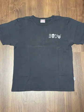 BADWAY 블랙 스컬 하트 T셔츠 M