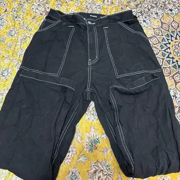 XLARGE 블랙 스트레이트 팬츠 32